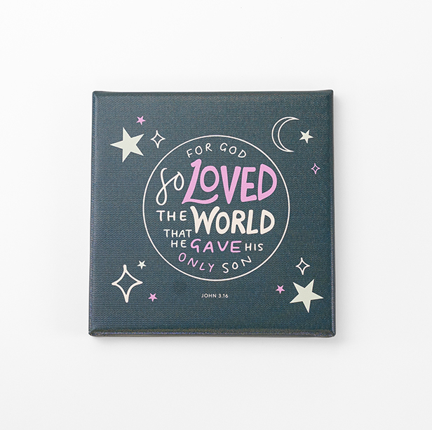 Illustrated Scripture Canvas (John 3.16) 200mm x 200mm