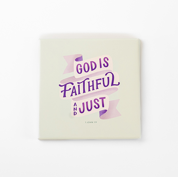 Illustrated Scripture Canvas (1 John 1.9) 200mm x 200mm